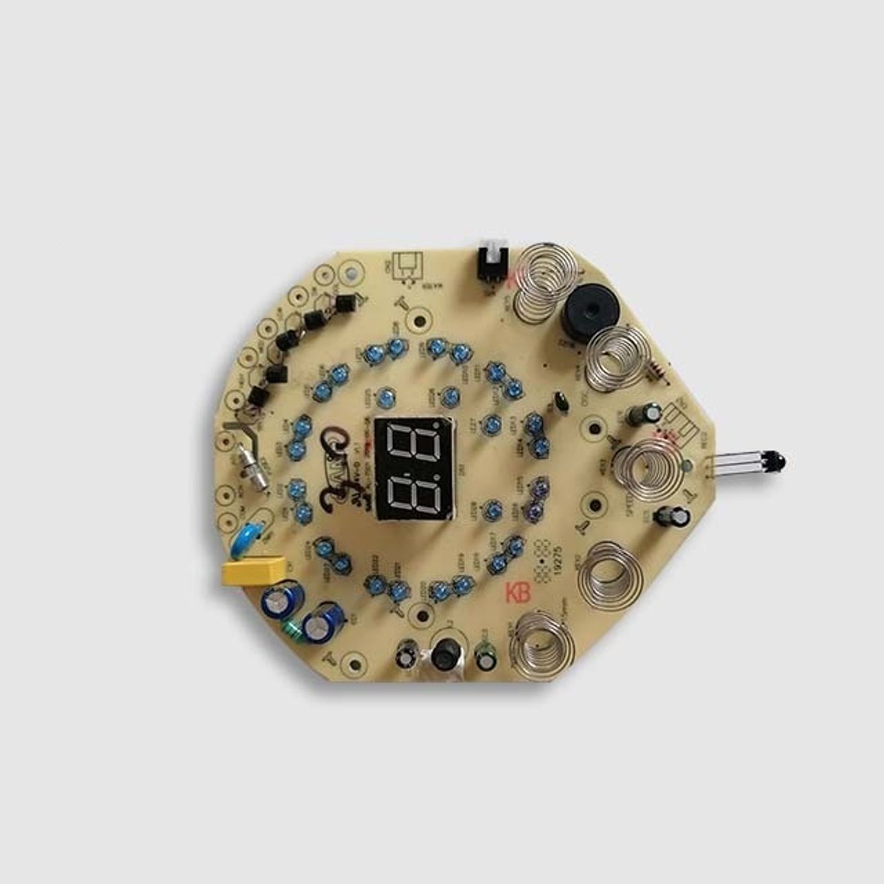 Source photograph of an octagonal product control board on a neutral background
